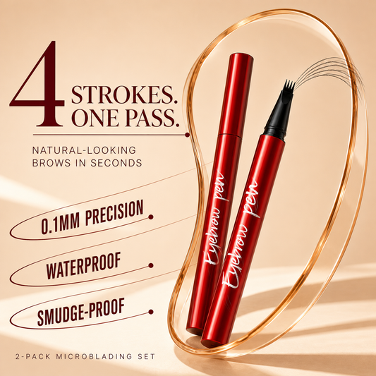 2-pack 4-tip microblading brow pen — four strokes in one pass