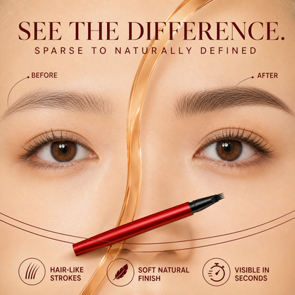 Microblading brow pen before and after comparison
