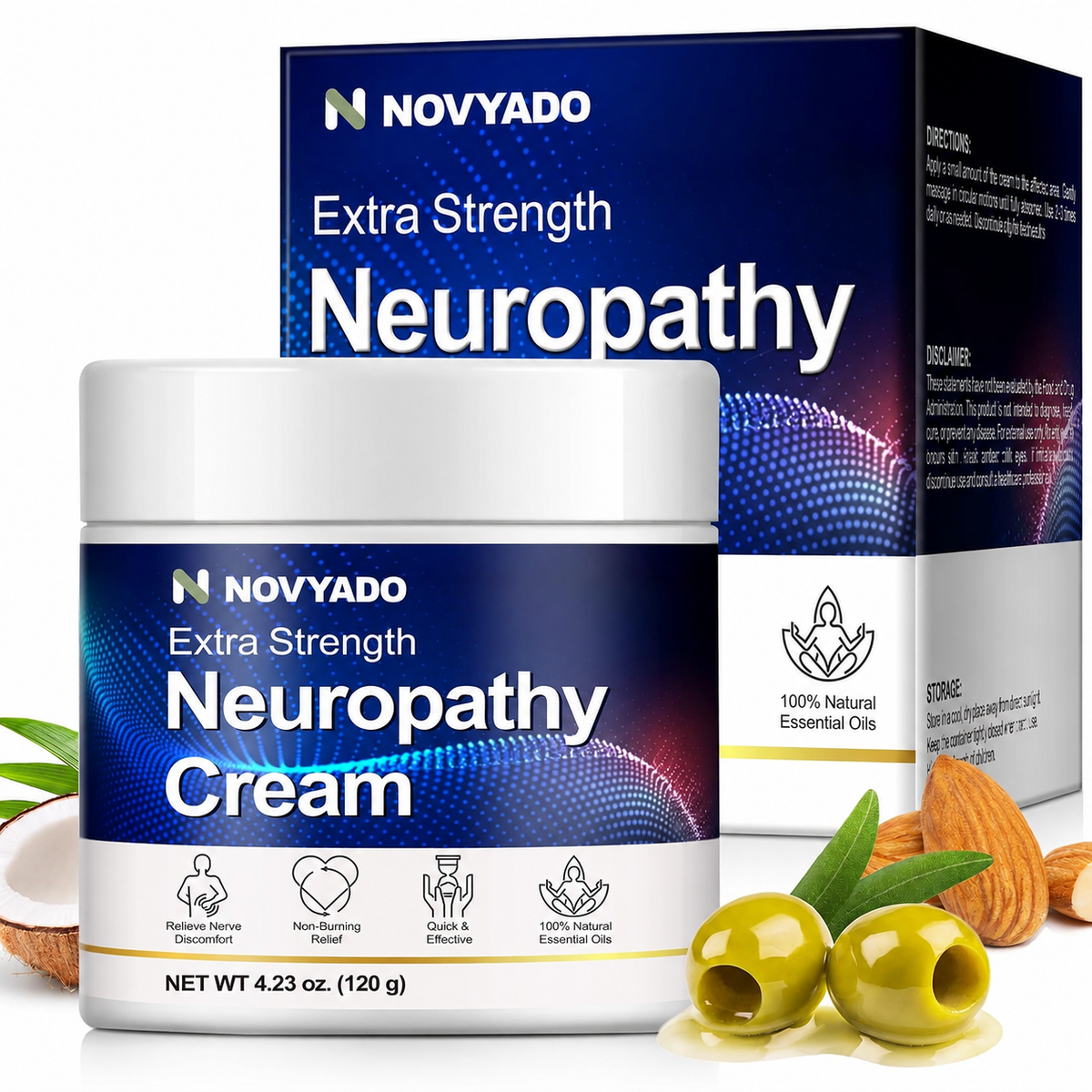 Novyado Nerve Comfort Cream jar and retail box