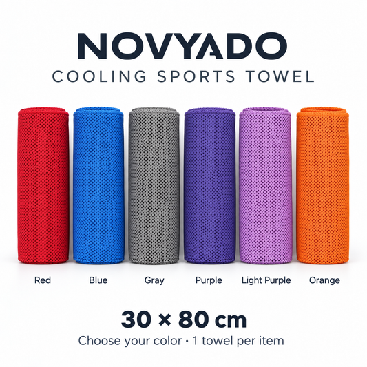 NOVYADO cooling towel — six colors, 30 x 80 cm, one towel per item